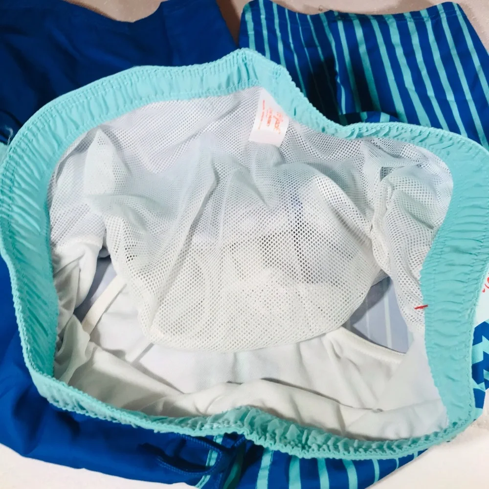 Blue Striped Swim trunks Husky XL by Cat & Jack Retro Beach Vacay Summer Pool